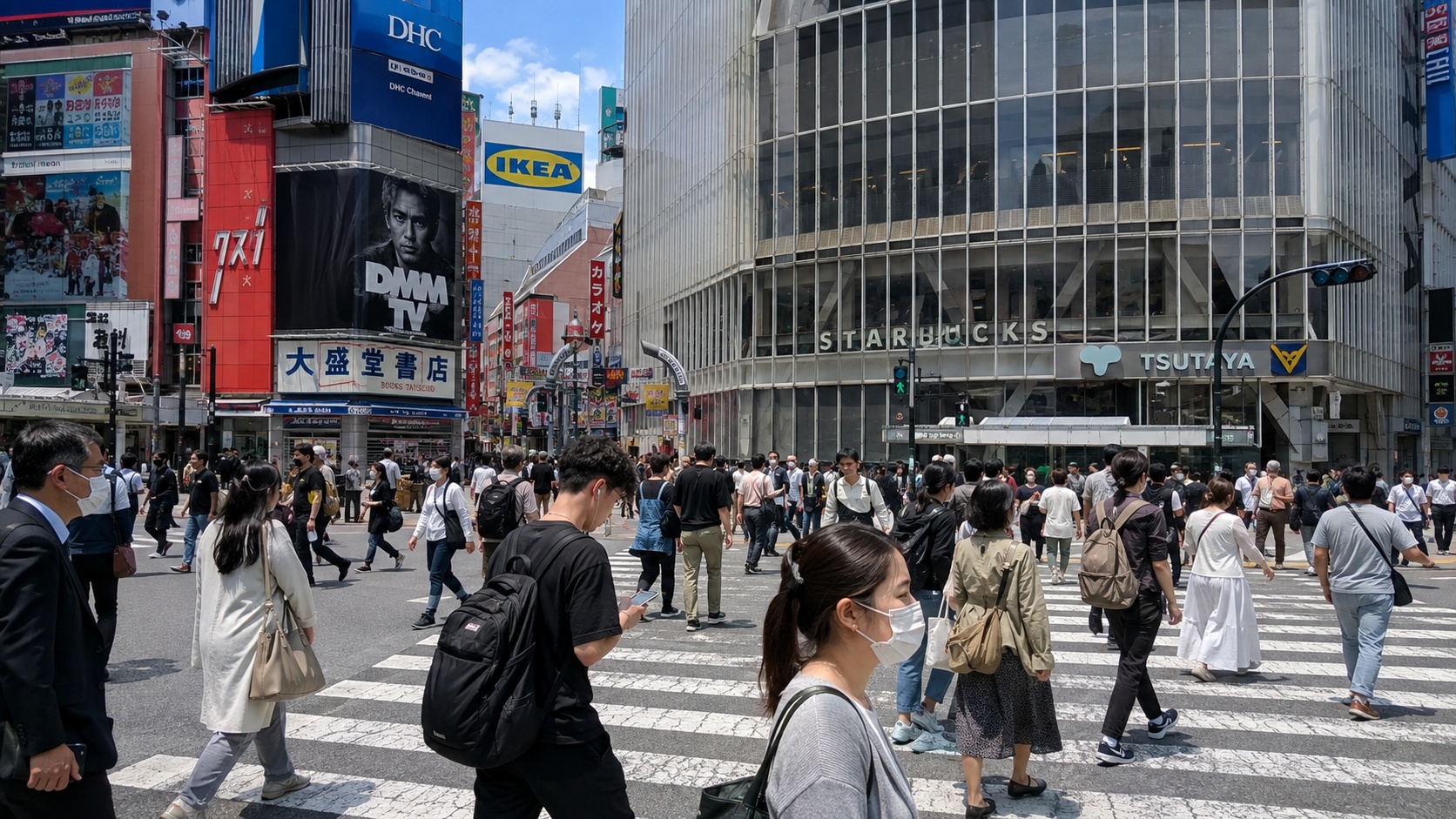 渋谷スクランブル交差点の人流